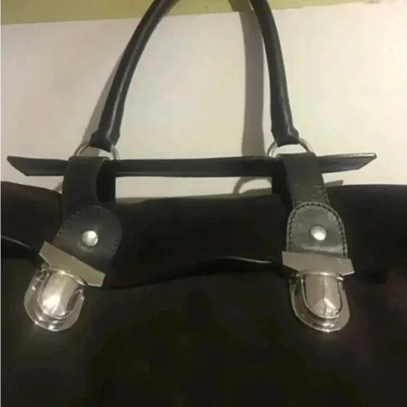 Jane August Unsex chocolate suede hobo shoulder handbag
